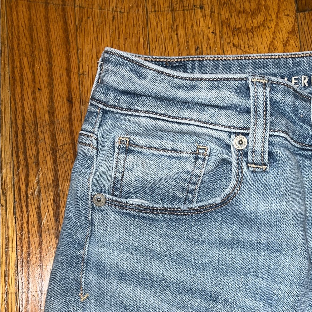 American Eagle Outfitters Super Stretch Hi Rise Skinny Distressed Jeans Size 4 - Picture 4 of 12